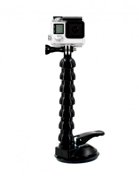 Ventouse avec Bras Flexible et Support Action Cam pour GoPro