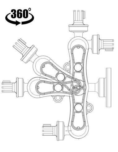 Support long pour caméra d'action (GoPro) à base ronde